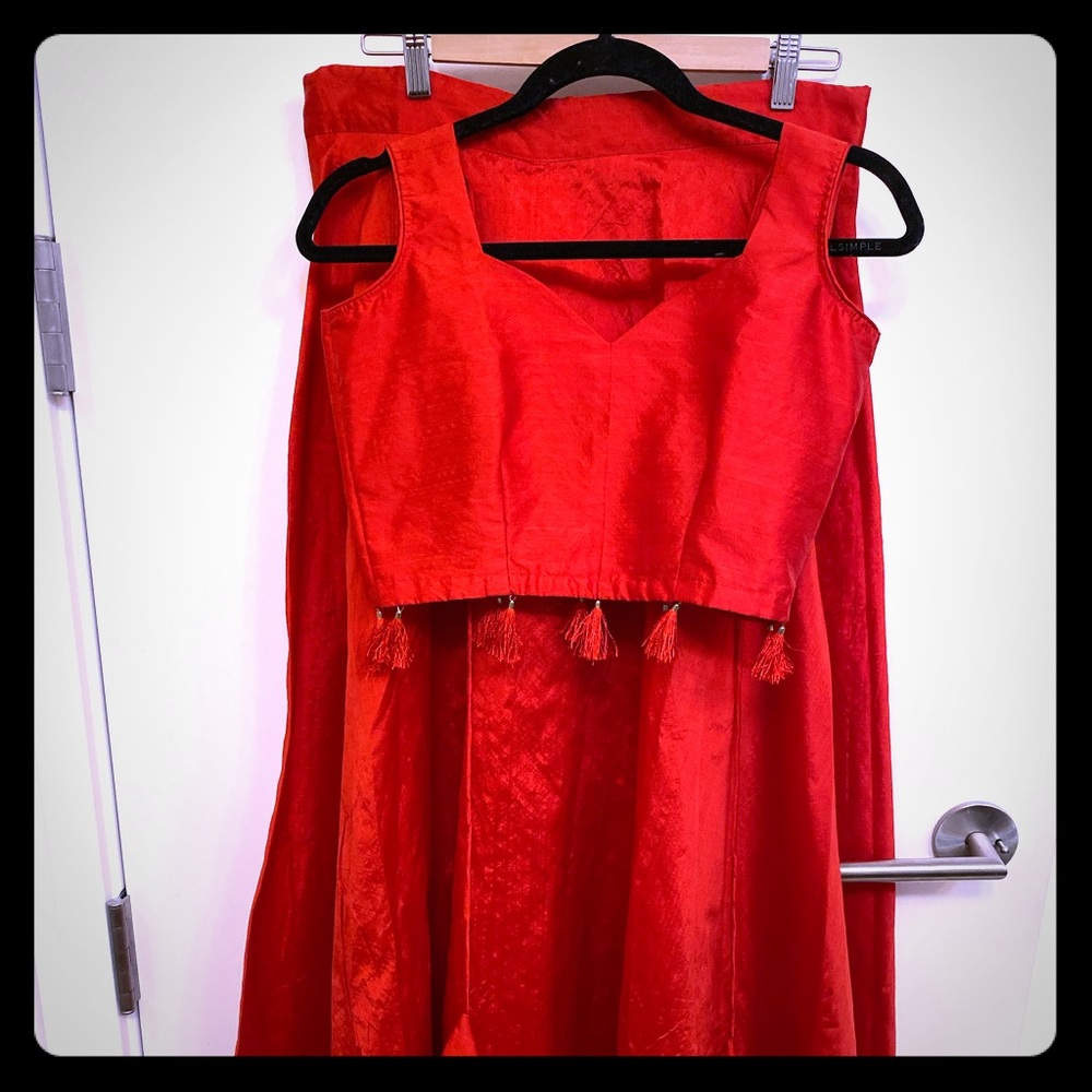 Red Party Lehenga